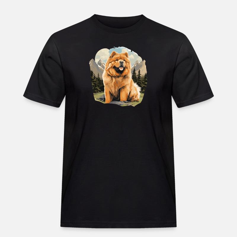 Hund Chow Chow - Männer Workwear T-Shirt - Schwarz