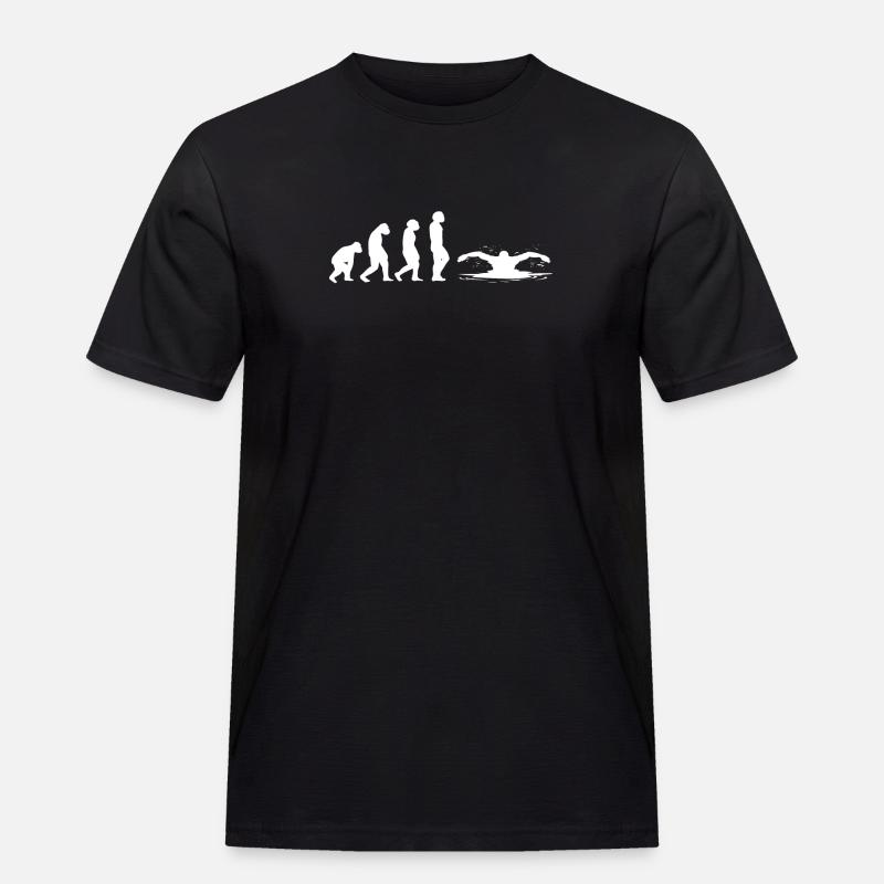 Schwimmer schwimmen Evolution Schwimm - Männer Workwear T-Shirt - Schwarz