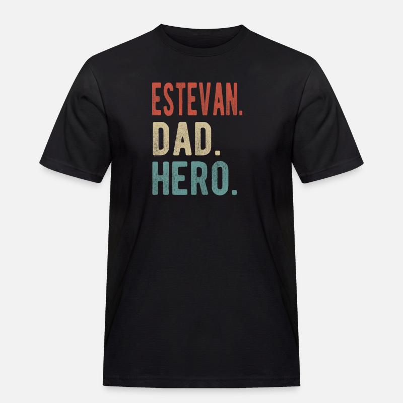 Estevan Papa Held - Männer Workwear T-Shirt - Schwarz