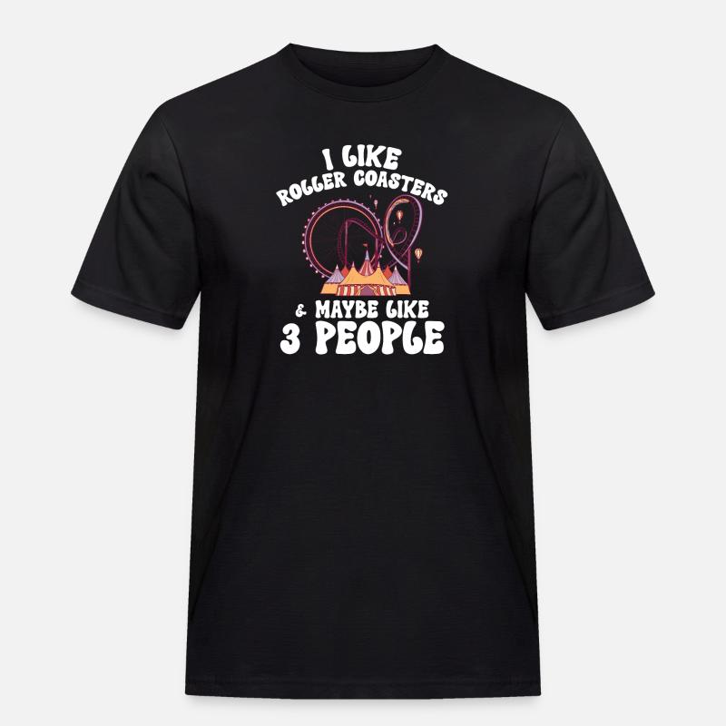 Achterbahn Rollercoaster Freizeitpark - Männer Workwear T-Shirt - Schwarz