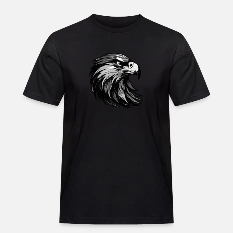 Adler Kopf Porträt Tier - Männer Workwear T-Shirt - Schwarz
