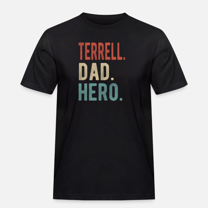 Terrell Dad Held - Männer Workwear T-Shirt - Schwarz