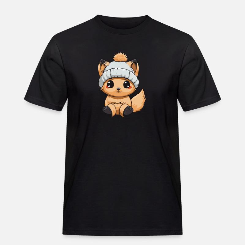 Eichhörnchen Winter Comic - Männer Workwear T-Shirt - Schwarz