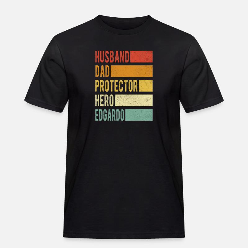 Edgardo Name Papa Geschenk - Männer Workwear T-Shirt - Schwarz