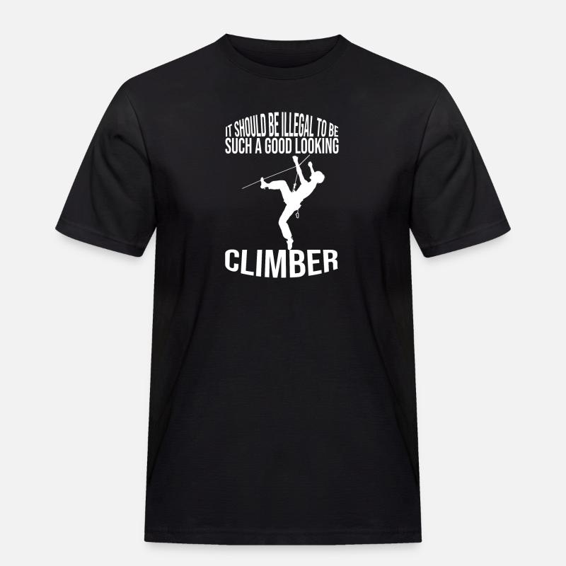 Kletterer Berg Bergklettern Bergsteigen Klettern - Männer Workwear T-Shirt - Schwarz