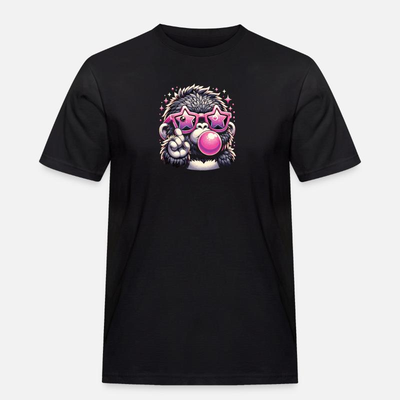 Gorilla mit Sonnenbrille - Männer Workwear T-Shirt - Schwarz