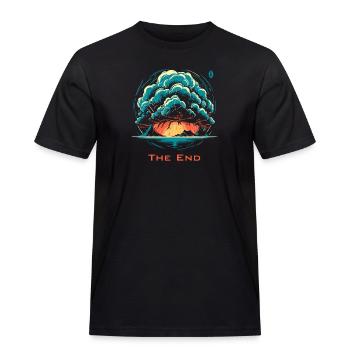 Globale Erwärmung: Gewitter, das Ende - Männer Workwear T-Shirt - Schwarz - Vorne - AI Model Male 178 light (178cm)