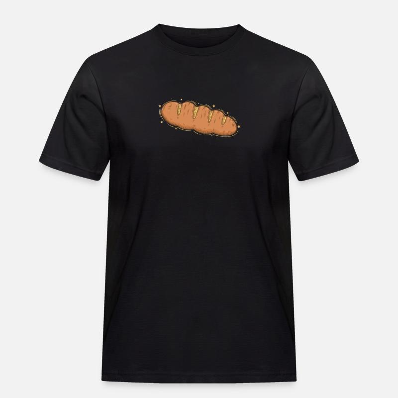 Brot ist leckere Backware - Männer Workwear T-Shirt - Schwarz