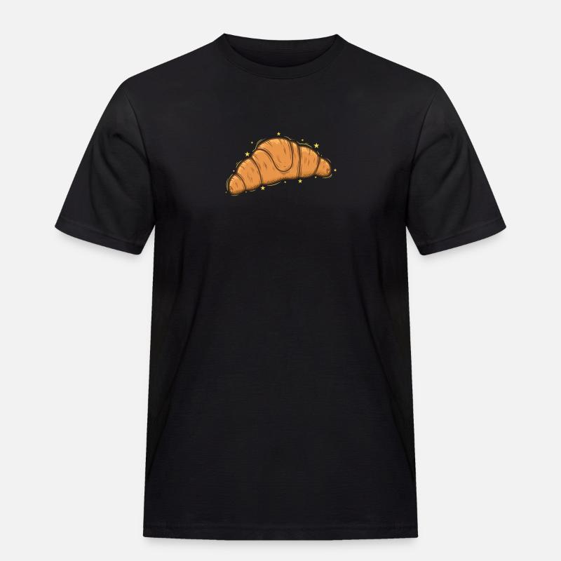 Brot Bäcker Hörnchen Coissant Backware - Männer Workwear T-Shirt - Schwarz