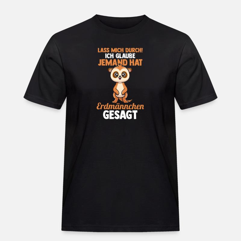 Erdmännchen - Männer Workwear T-Shirt - Schwarz