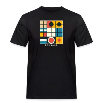 Bauhaus Architecture Esthétique géométrique - T-shirt Workwear homme - noir - Devant - AI Model Male 178 light (178cm)