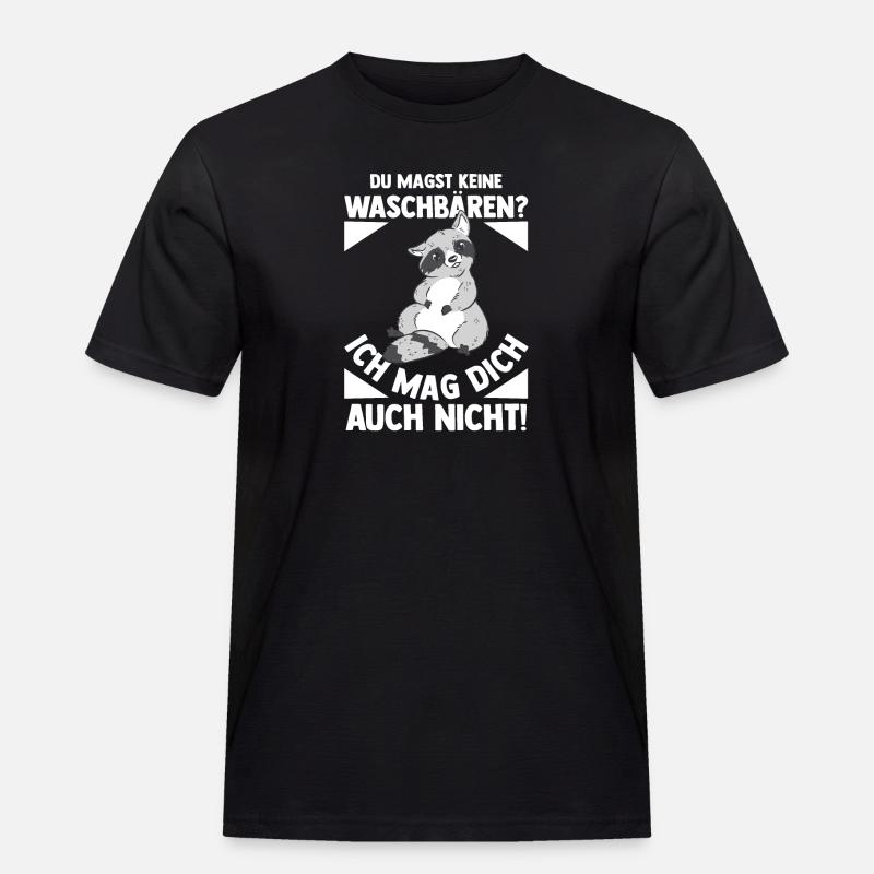 Waschbär - Männer Workwear T-Shirt - Schwarz