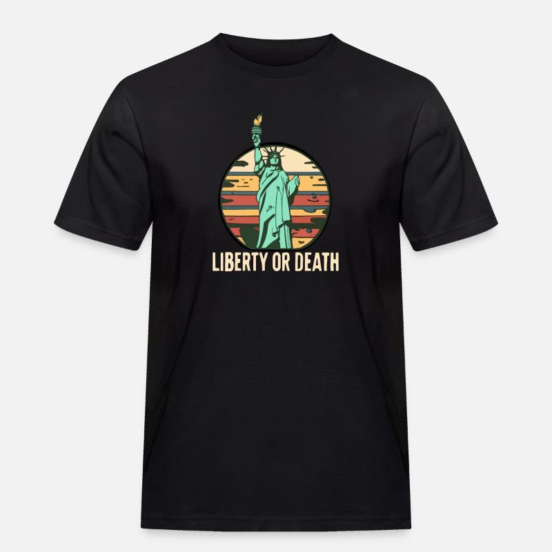 FREIHEIT ODER TOD - Männer Workwear T-Shirt - Schwarz