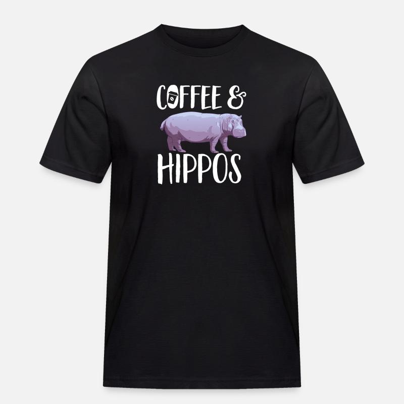 Flusspferd Nilpferd - Männer Workwear T-Shirt - Schwarz