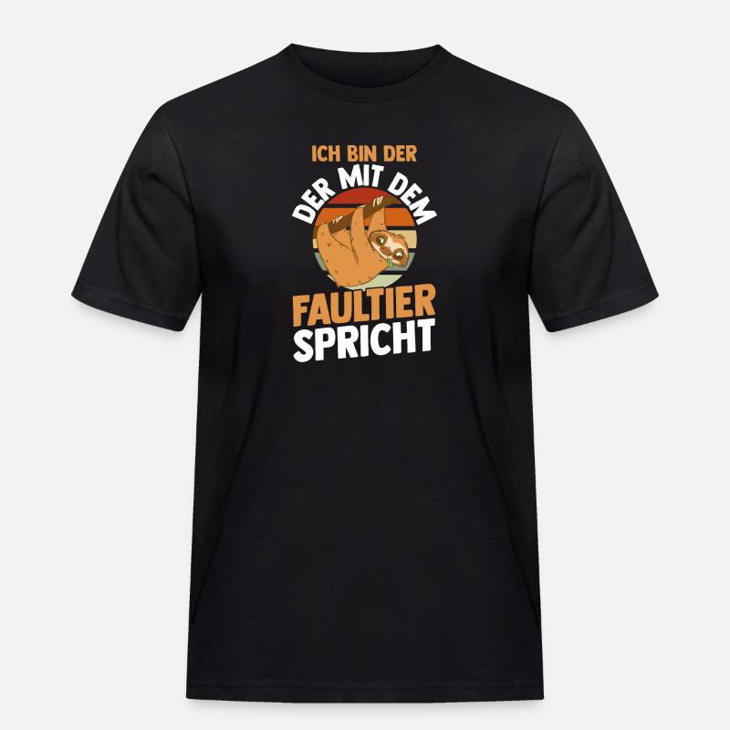 Faultier - Männer Workwear T-Shirt - Schwarz