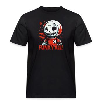 Funked Euch Alle! Horrorpuppe mit Schnauze voll - Männer Workwear T-Shirt - Schwarz - Vorne - AI Model Male 178 light (178cm)