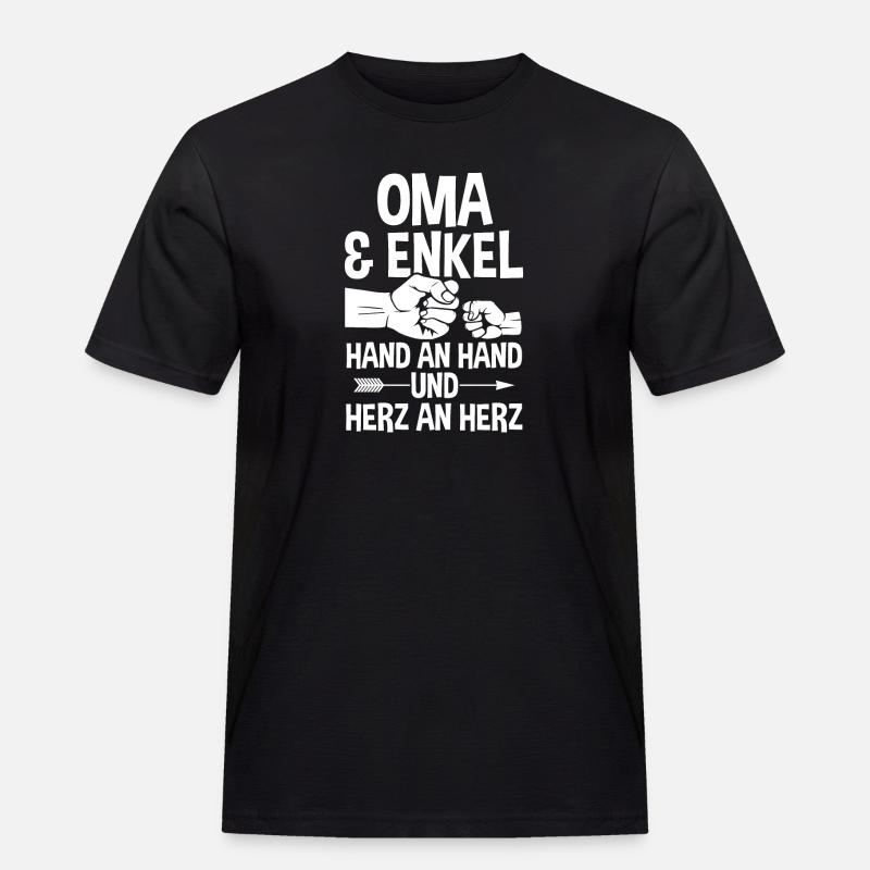 Oma Großmutter und Enkel - Männer Workwear T-Shirt - Schwarz