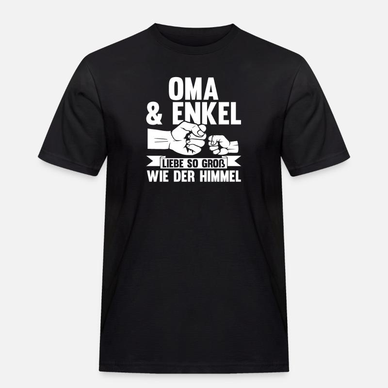 Oma Großmutter und Enkel - Männer Workwear T-Shirt - Schwarz