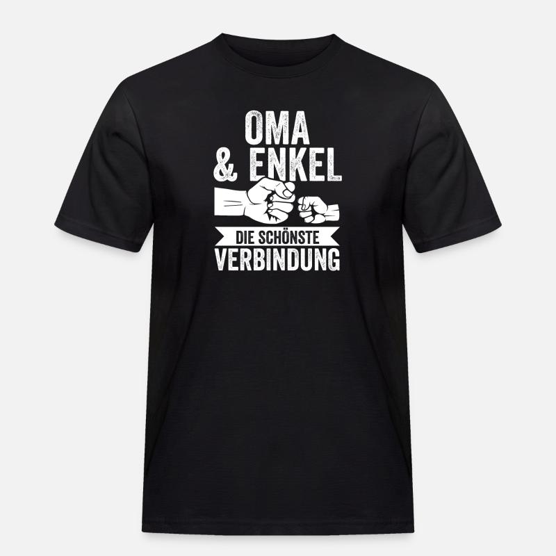 Oma Großmutter und Enkel - Männer Workwear T-Shirt - Schwarz