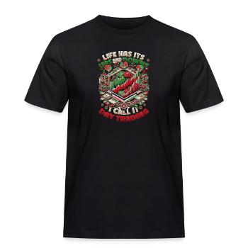 Aktien Börse Trading Chart - Lustiges Daytrader - Männer Workwear T-Shirt - Schwarz - Vorne - AI Model Male 178 light (178cm)