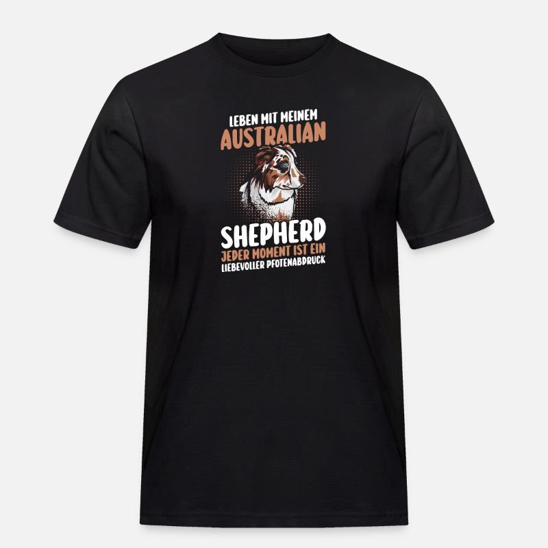 Australian Shepherd Hund Aussie - Männer Workwear T-Shirt - Schwarz