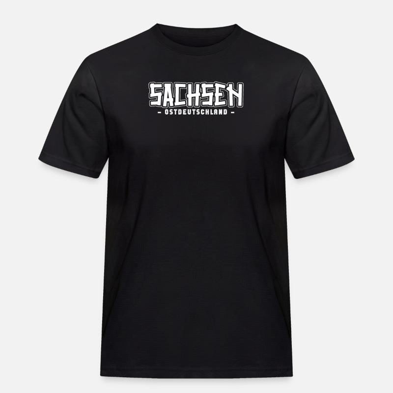 Sachse Sächsin Sachsen - Männer Workwear T-Shirt - Schwarz
