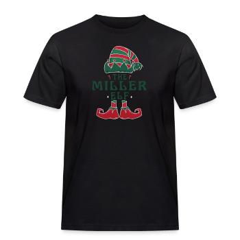 Le pyjama Miller Elf pour des vacances de Noël amusantes - T-shirt Workwear homme - noir - Devant - AI Model Male 178 light (178cm)