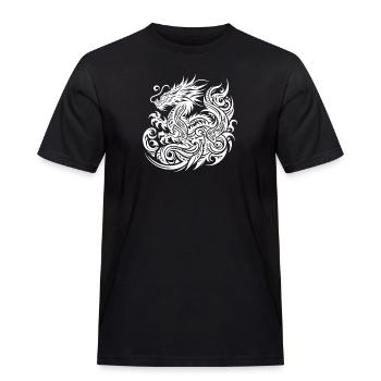 Drachen-Stammes-Tattoo Kunstvolles Symbol-Design - Männer Workwear T-Shirt - Schwarz - Vorne - AI Model Male 178 light (178cm)
