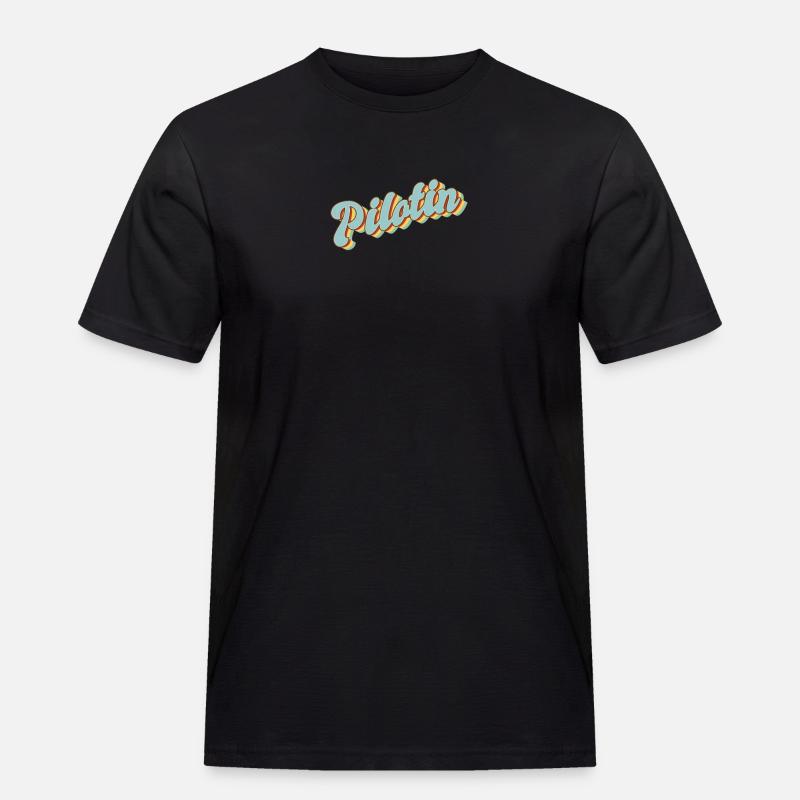 Flugzeug Abschluss-Geschenk Pilotin - Männer Workwear T-Shirt - Schwarz