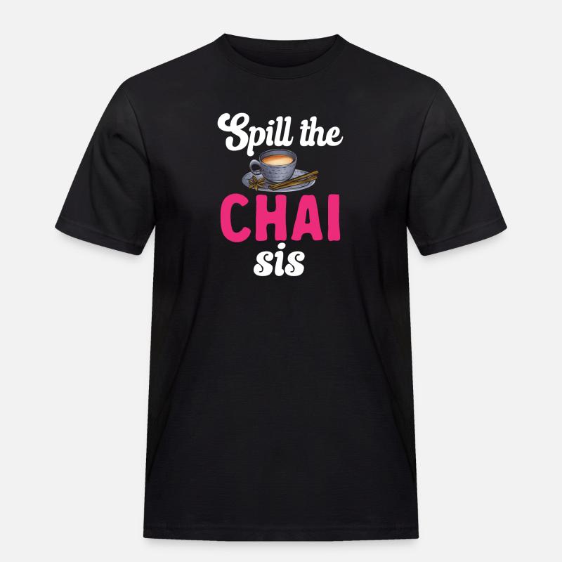 Chai Tee Masala Chai - Männer Workwear T-Shirt - Schwarz
