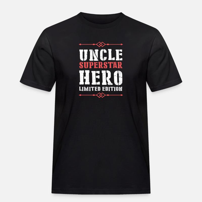 Bester Onkel Held Spruch - Männer Workwear T-Shirt - Schwarz