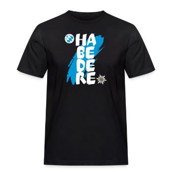 Bayern Habedere Lustig Bayerisch Humor - Männer Workwear T-Shirt - Schwarz - Vorne - AI Model Male 178 light (178cm)