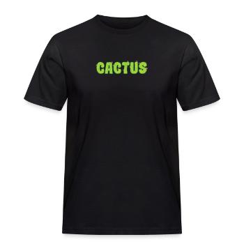 Cactus Plant Flower - Men's Workwear T-Shirt - black - Front - AI Model Male 178 light (178cm)