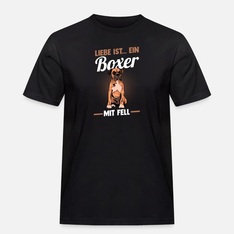 Hund Deutscher Boxer - Männer Workwear T-Shirt - Schwarz