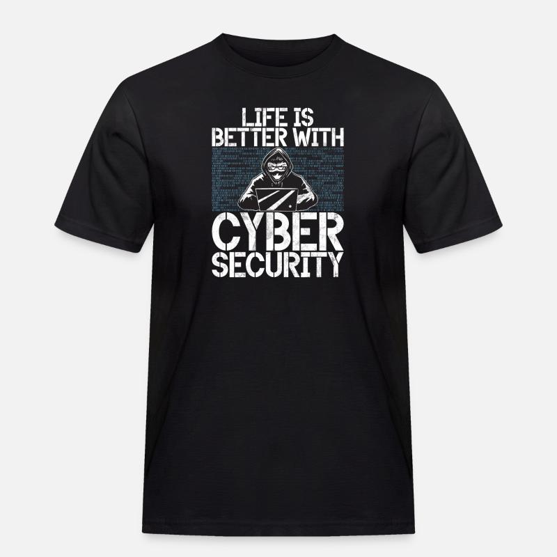 Cyber security hacker hacking - Men's Workwear T-Shirt - black