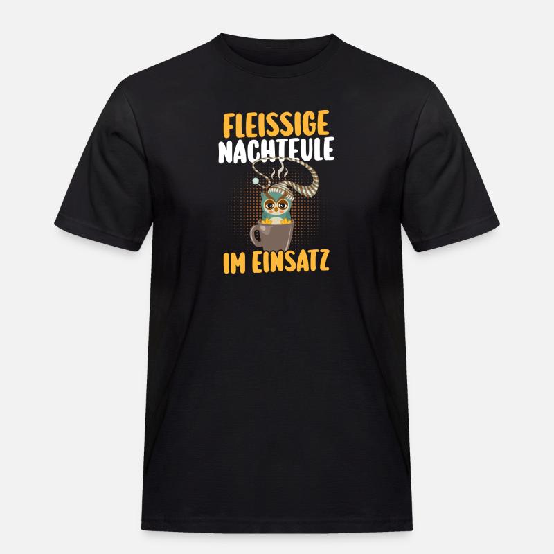 Kaffee Fleißige Nachteule Nachtschicht - Männer Workwear T-Shirt - Schwarz