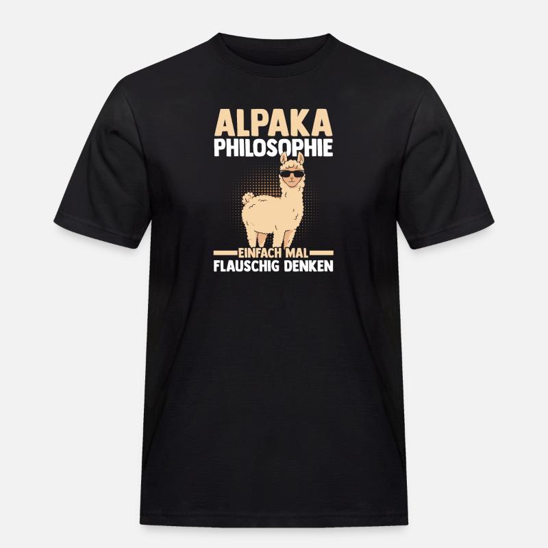 Alpaka - Männer Workwear T-Shirt - Schwarz