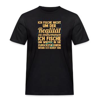 Angler Fischen Angelrute Angeln - Männer Workwear T-Shirt - Schwarz - Vorne - AI Model Male 178 light (178cm)