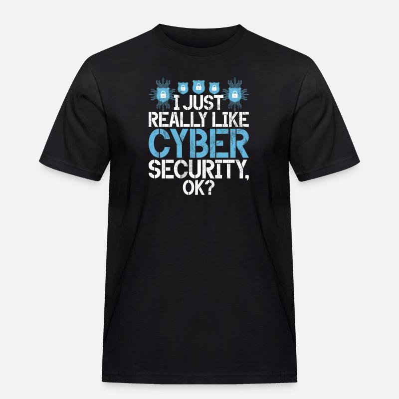 Cyber security hacker hacking - Men's Workwear T-Shirt - black