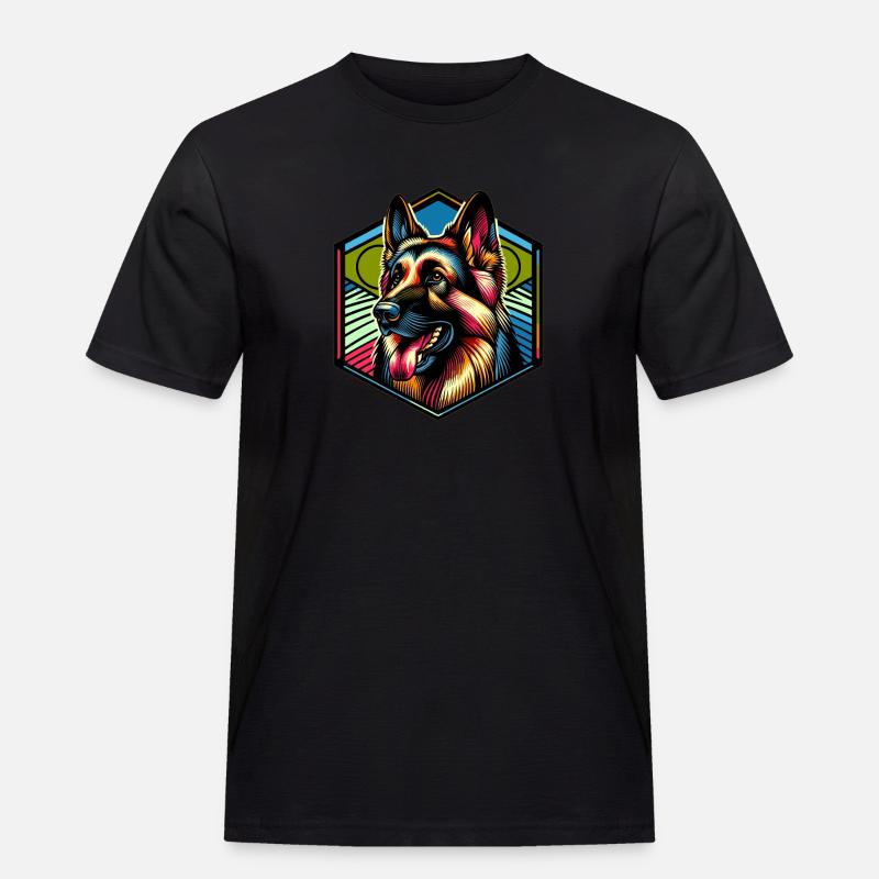deutschen Schäferhund - Männer Workwear T-Shirt - Schwarz