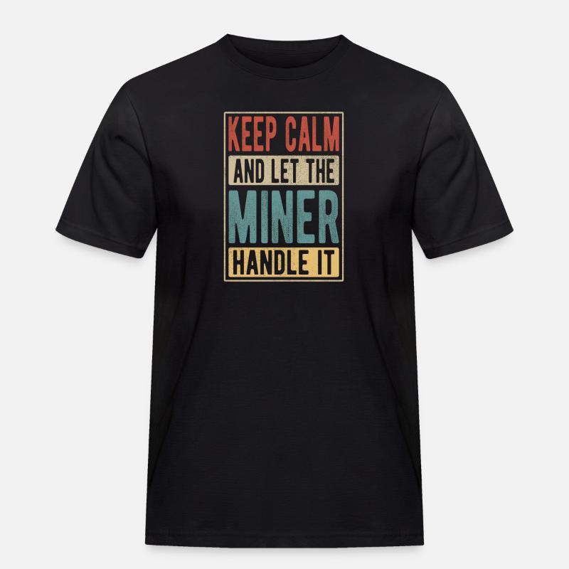 Miner Retro Geschenk - Männer Workwear T-Shirt - Schwarz