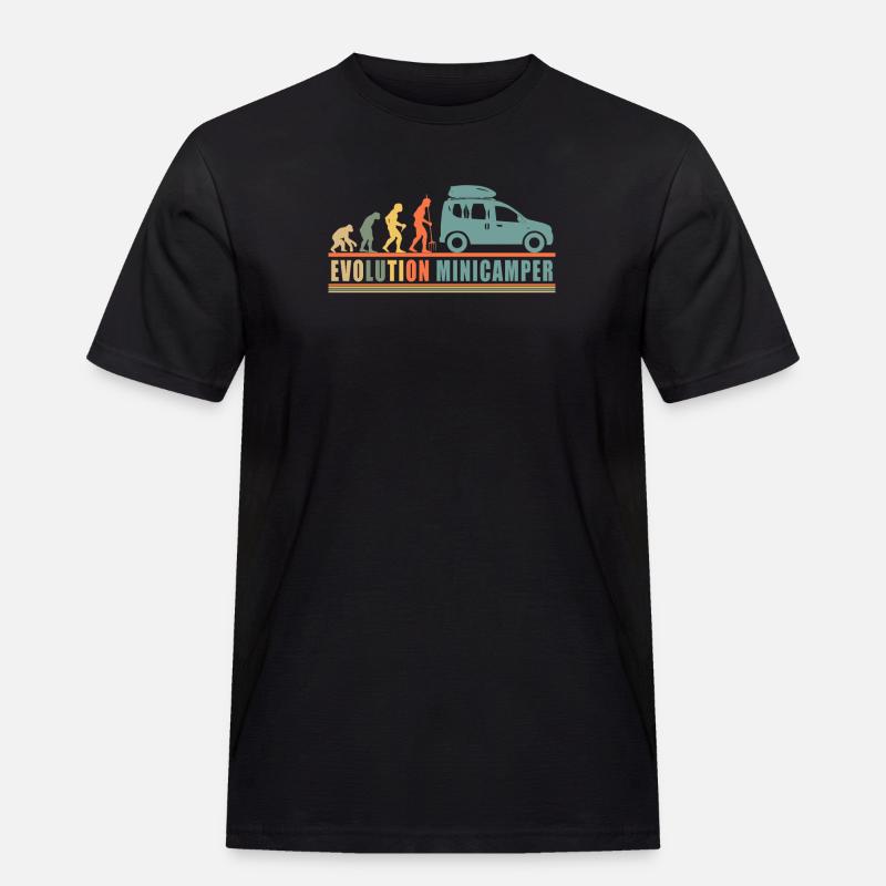 Evolution Minicamper Camping-Camper Microcamper - Männer Workwear T-Shirt - Schwarz
