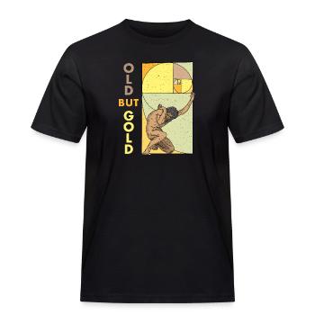 Geometrie Goldener Schnitt Fibonacci Spirale - Männer Workwear T-Shirt - Schwarz - Vorne - AI Model Male 178 light (178cm)