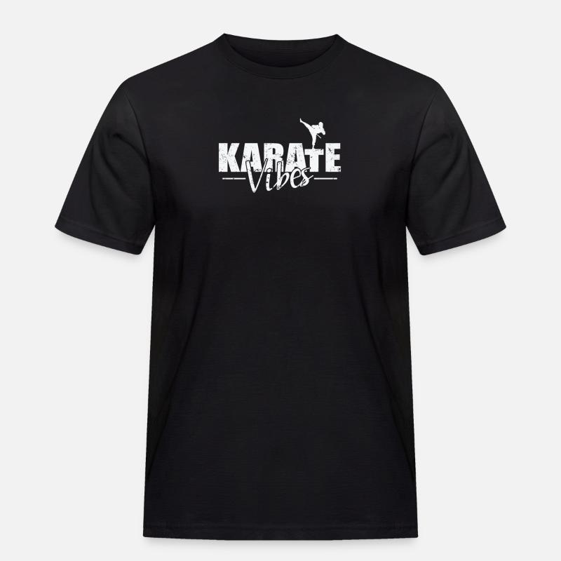 Karate Vibes - Männer Workwear T-Shirt - Schwarz