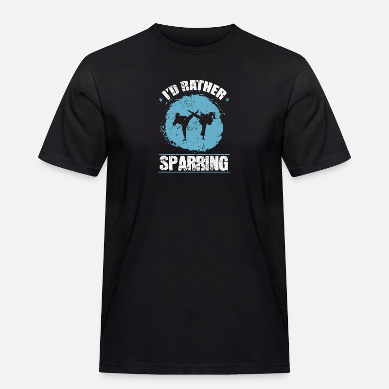 I' rather Sparring in Karate - Männer Workwear T-Shirt - Schwarz