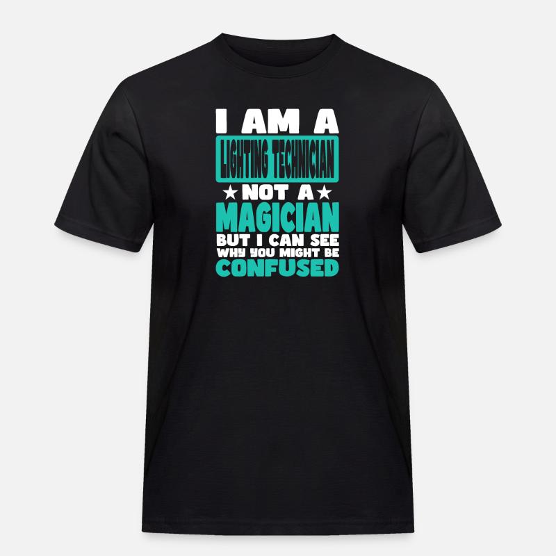 Lichttechniker - Männer Workwear T-Shirt - Schwarz