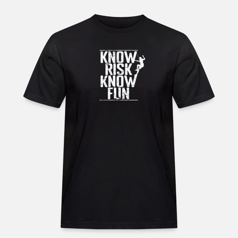 Know Risk Know Fun Bouldering - Men's Workwear T-Shirt - black