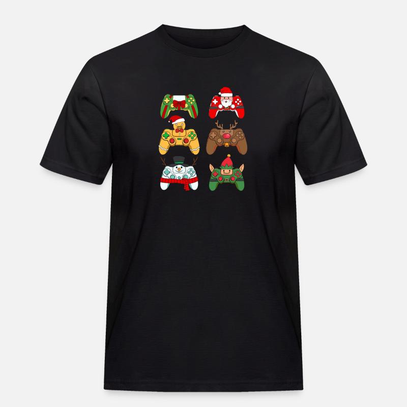 Christmas Gaming Controller - Männer Workwear T-Shirt - Schwarz
