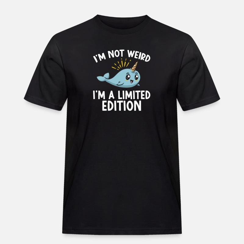 Narwal Einhornwal - Männer Workwear T-Shirt - Schwarz