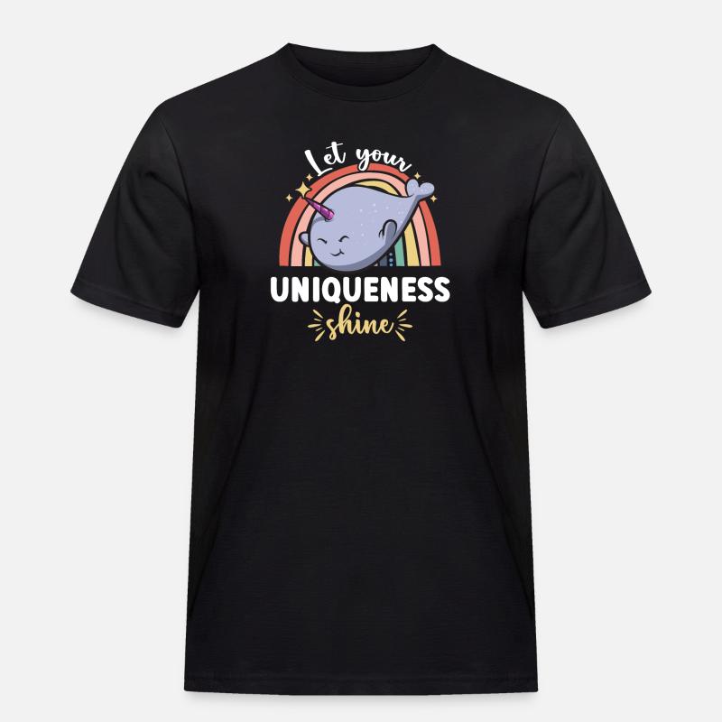 Narwal Einhornwal - Männer Workwear T-Shirt - Schwarz
